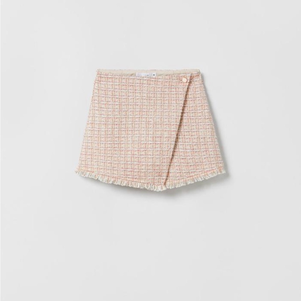 Zara Kids Cream Pink Tweed Matching Set Girls 10 Top.11/12 Squorts  Chanel Inspo - Picture 4 of 10